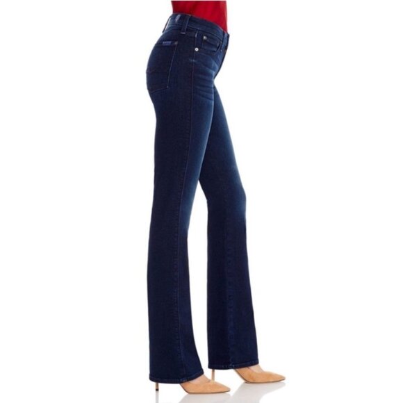 7 For All Mankind Kimmie Bootcut Jeans Stretch Denim Dark Wash - Picture 1 of 9